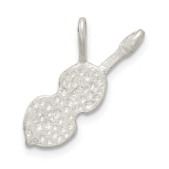 Sterling Silver Diamond Cut Violin Pendant