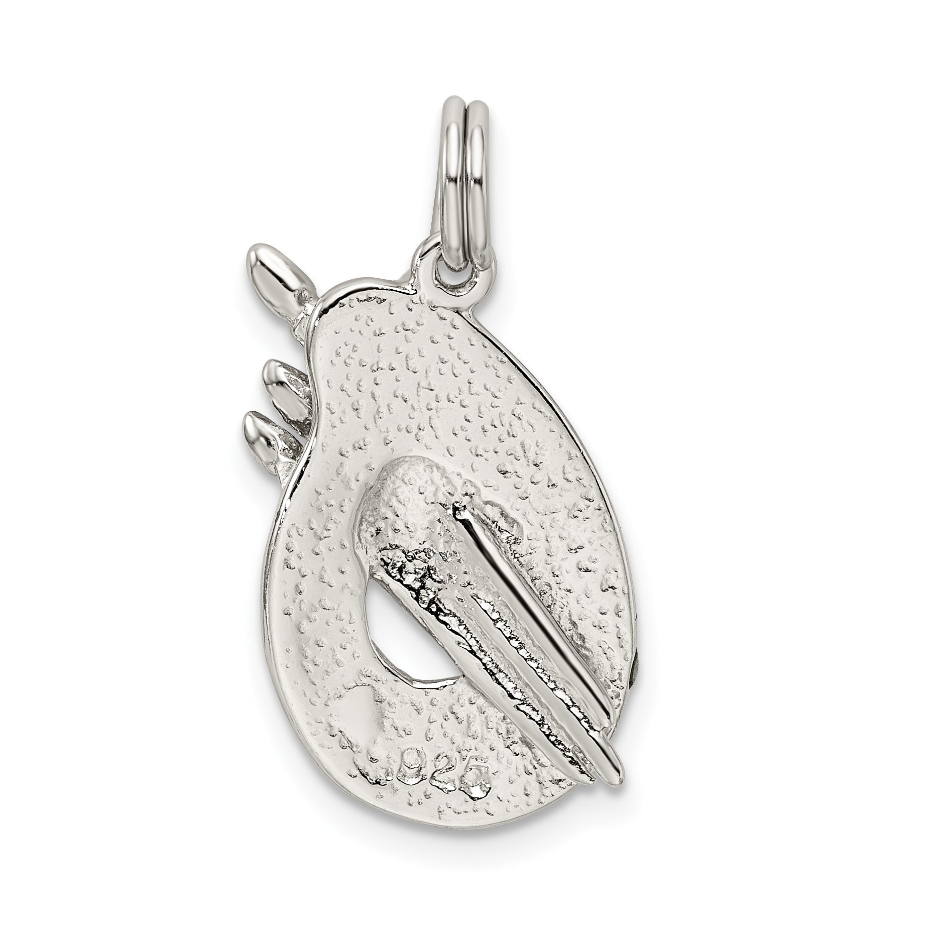 Sterling Silver Rhodium-plated Enameled Painting Palette Charm