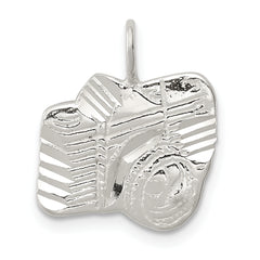 Sterling Silver Diamond Cut Camera Charm