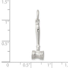 Sophia Jewelers 925 Sterling Silver 3D Gavel Charm with Polished Anti-Tarnish Finish