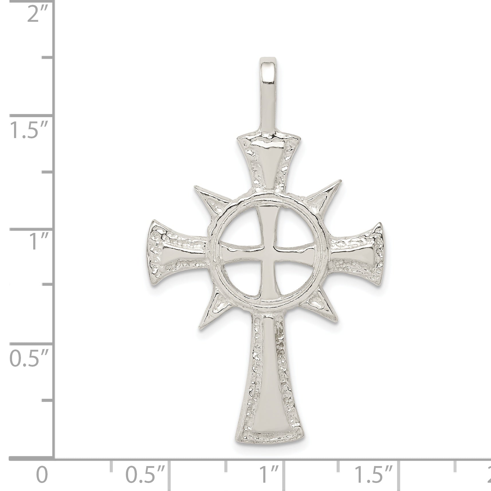 Sterling Silver 925 Iona Cross Pendant with Polished Anti-Tarnish Finish