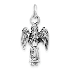 Sterling Silver 3-D Polished & Antiqued Angel Charm