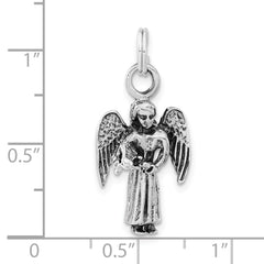 Sterling Silver 3-D Polished & Antiqued Angel Charm