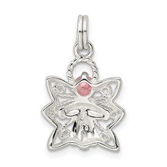 Sterling Silver Pink CZ Angel Charm