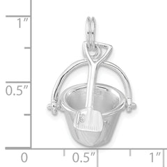 Sterling Silver 3-D Polished Shovel and Pail Charm