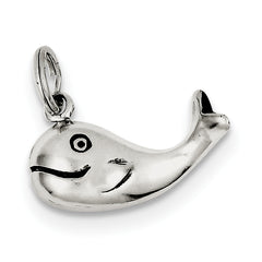 Sterling Silver Antiqued Whale Charm