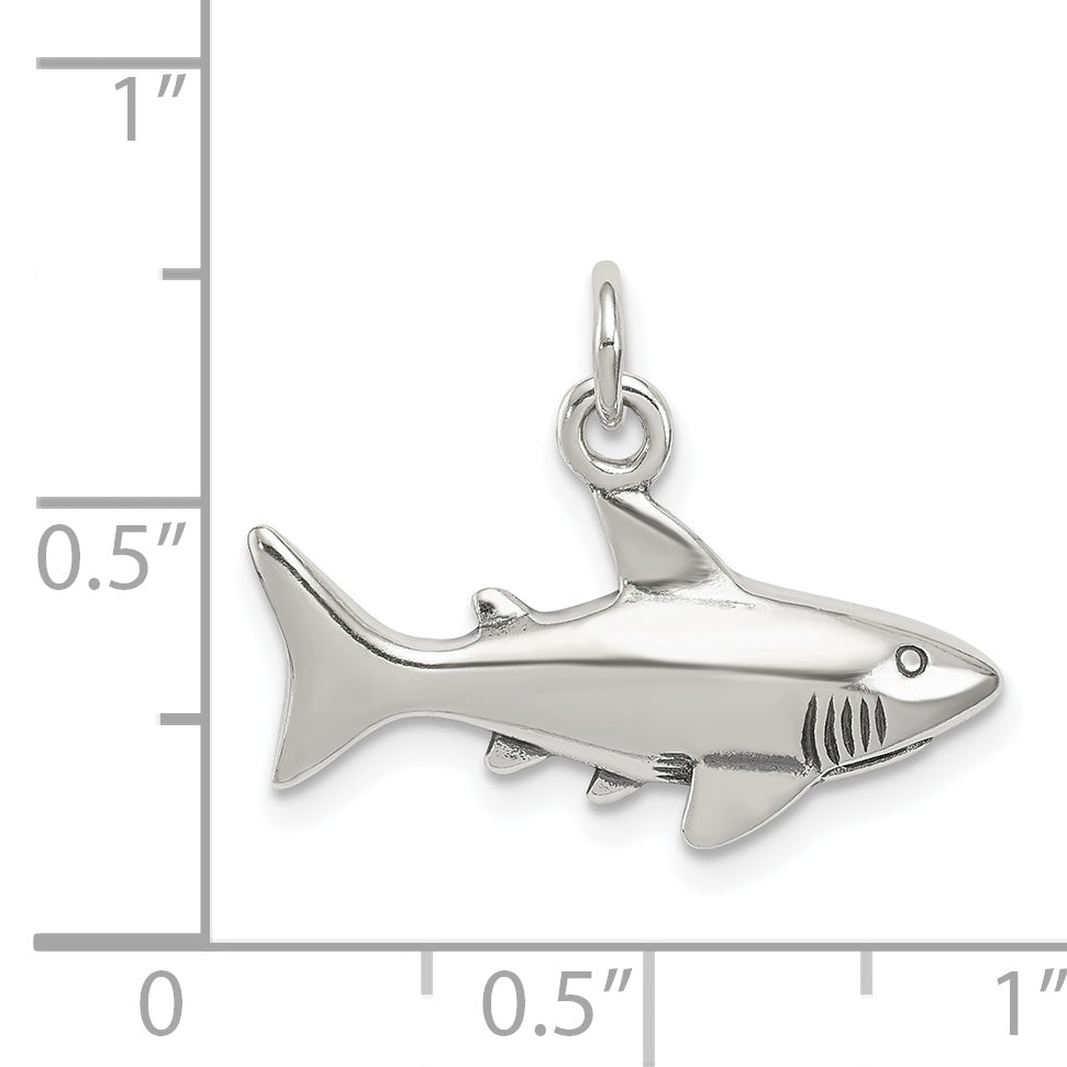 Sterling Silver Antique Shark Charm