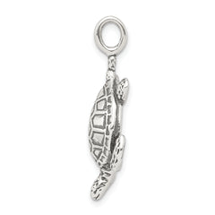 Sterling Silver Antiqued Sea Turtle Pendant