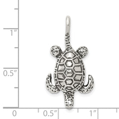 Sterling Silver Antiqued Sea Turtle Pendant