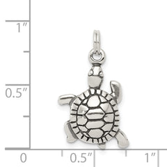 Sophia Jewelers Sterling Silver Antique Turtle Charm with Open Back Design