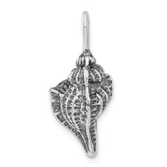 Sterling Silver Polished & Antiqued Conch Shell Pendant