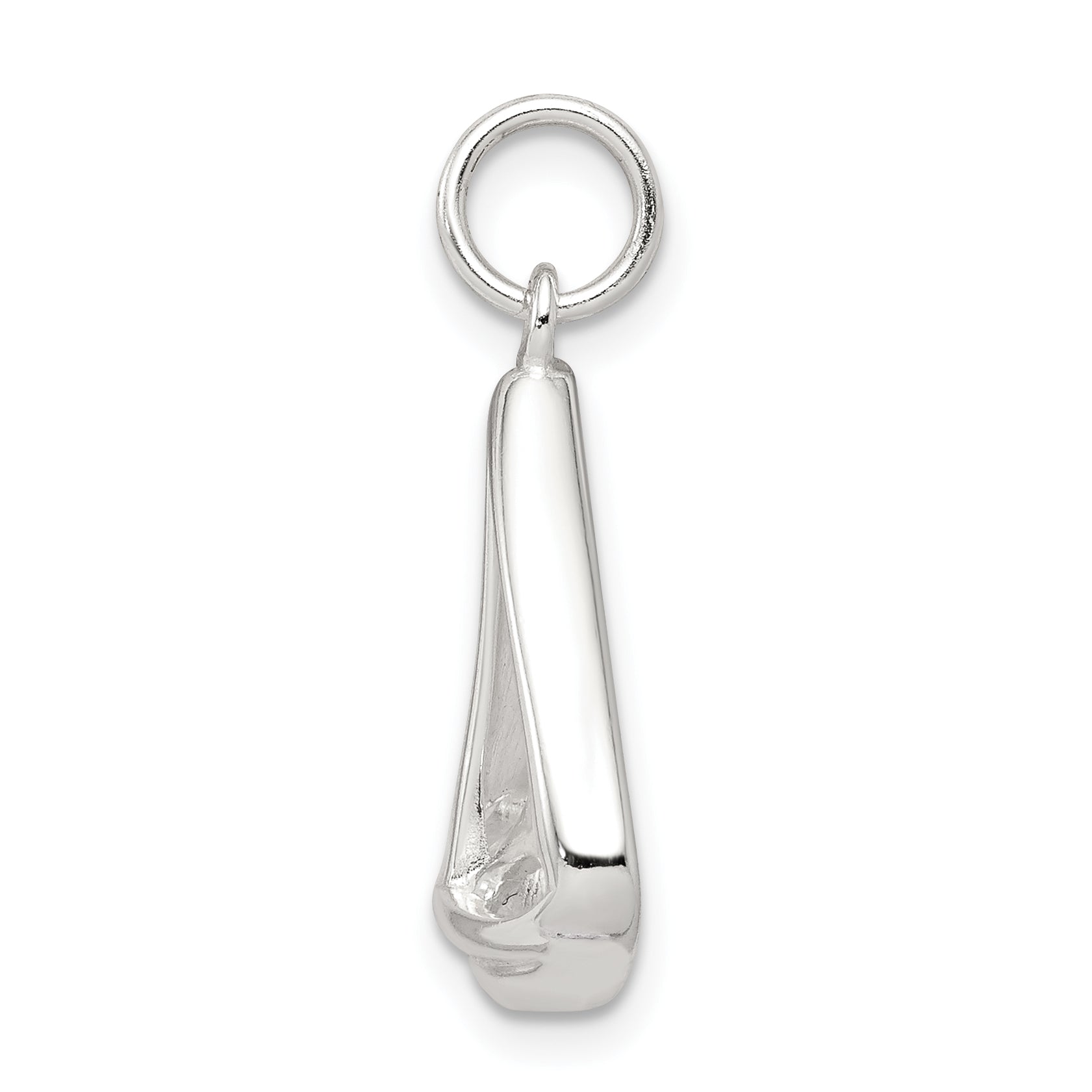 Sophia Jewelers Sterling Silver Sailboat Charm with Polished Rhodium Finish