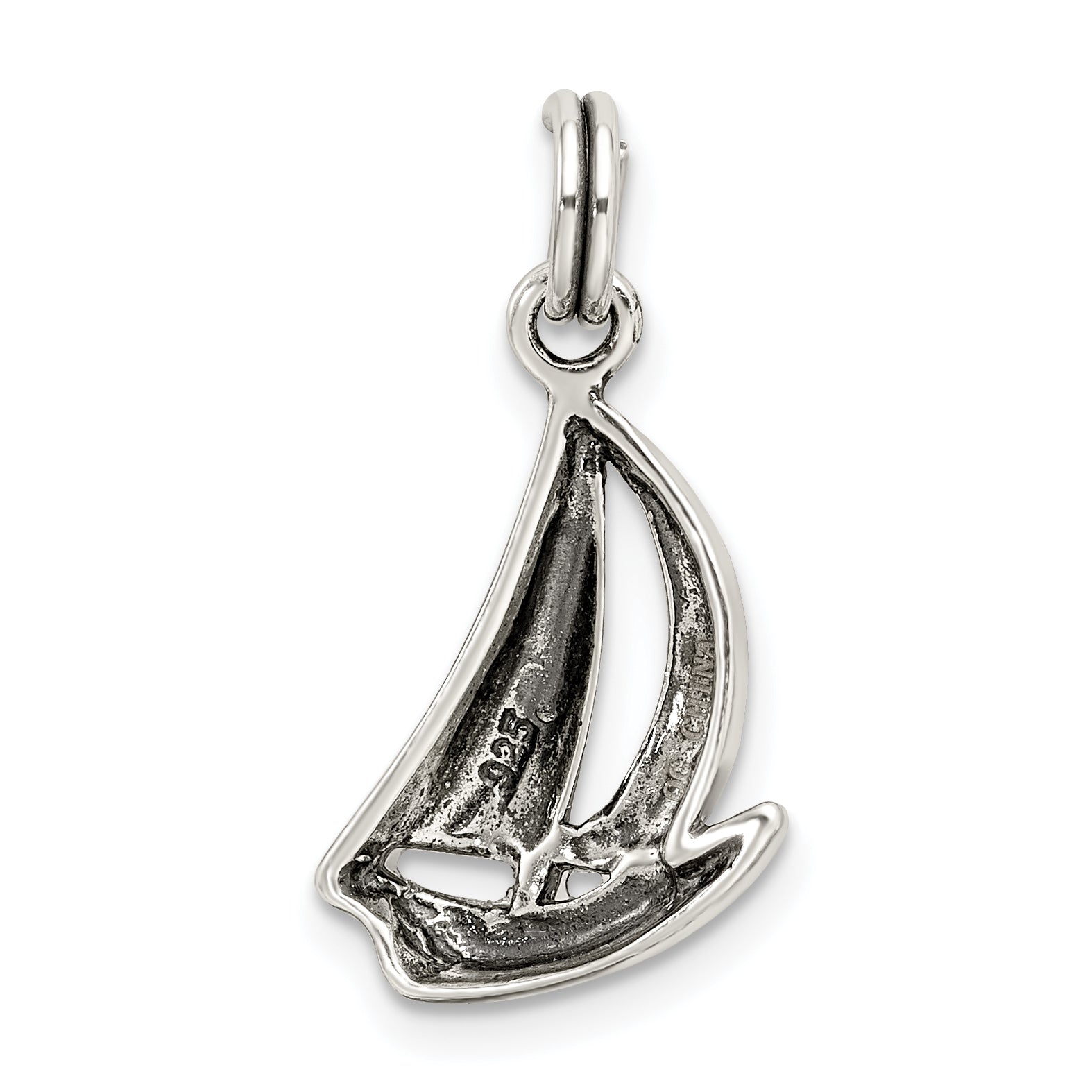 Sterling Silver Antiqued Sailboat Charm