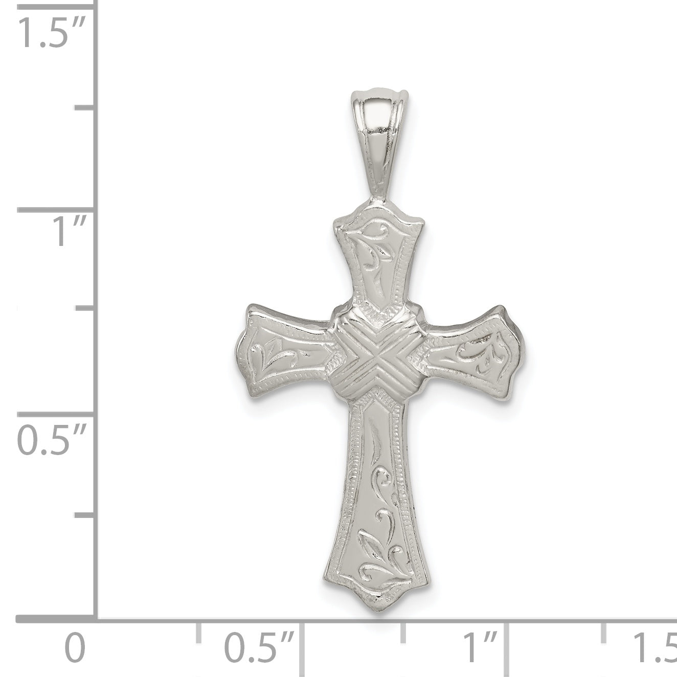 Elegant 925 Sterling Silver Cross Pendant with Polished Anti-Tarnish Finish