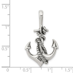 Sterling Silver 925 Men's Anchor Pendant with Antiqued Finish