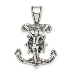 Sterling Silver Antiqued Mariner's Crucifix Pendant