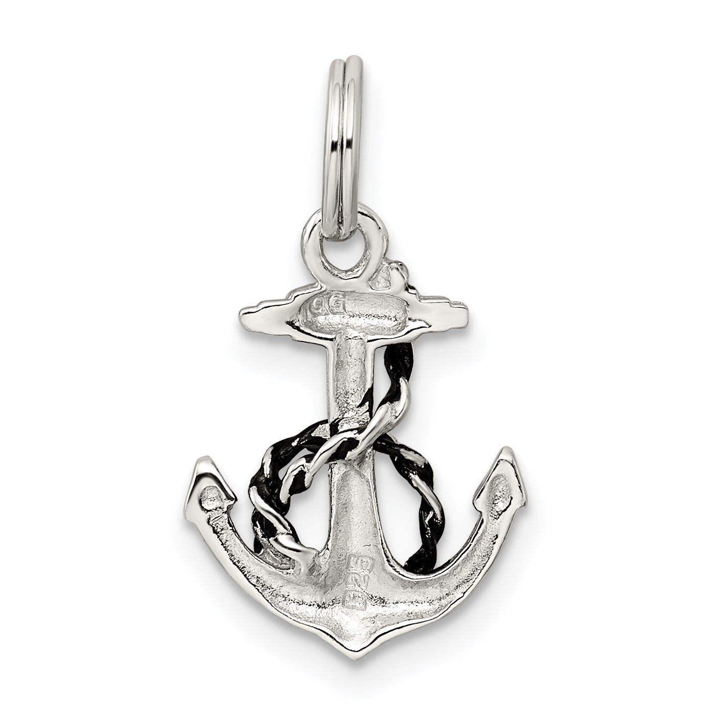 Sophia Jewelers Sterling Silver Anchor Charm with Rhodium Antique Finish