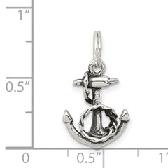 Sophia Jewelers Sterling Silver Anchor Charm with Rhodium Antique Finish