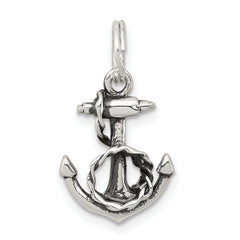 Sterling Silver Rhodium-plated Anchor Charm