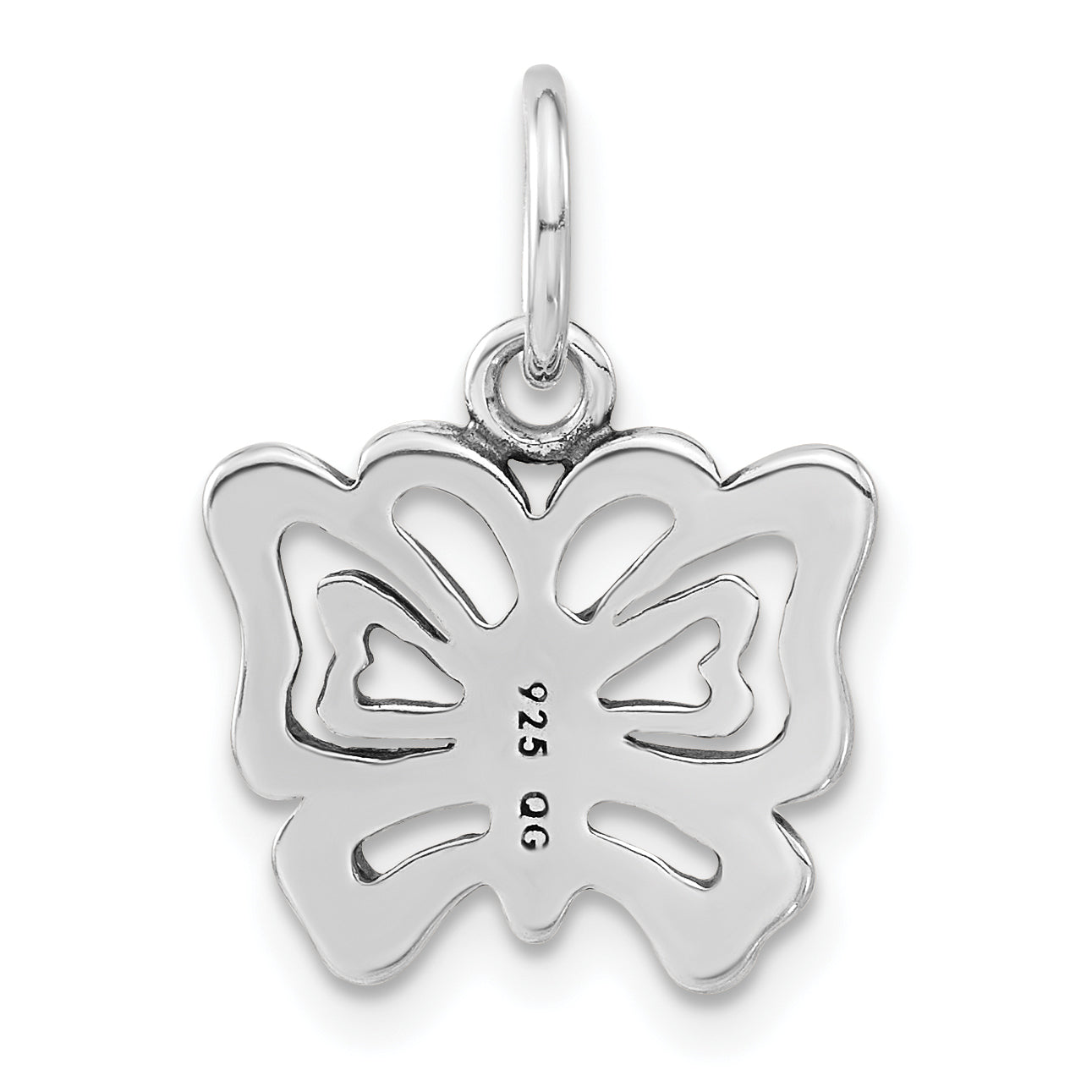 Sterling Silver Polished & Antiqued Butterfly Charm