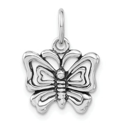 Sterling Silver Polished & Antiqued Butterfly Charm