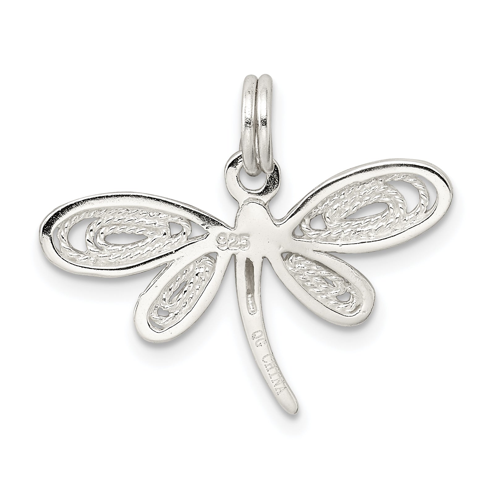 Sterling Silver 925 Dragonfly Charm with Anti-Tarnish Solid Design