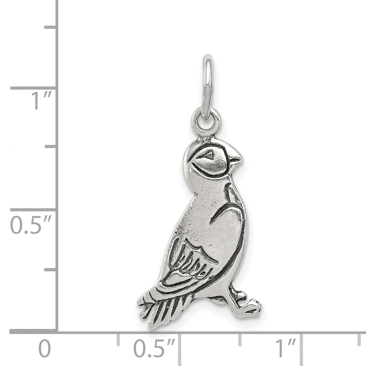 Sterling Silver Antiqued Puffin Charm