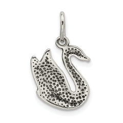 Sterling Silver 925 Swan Charm Pendant - Elegant Vintage Design