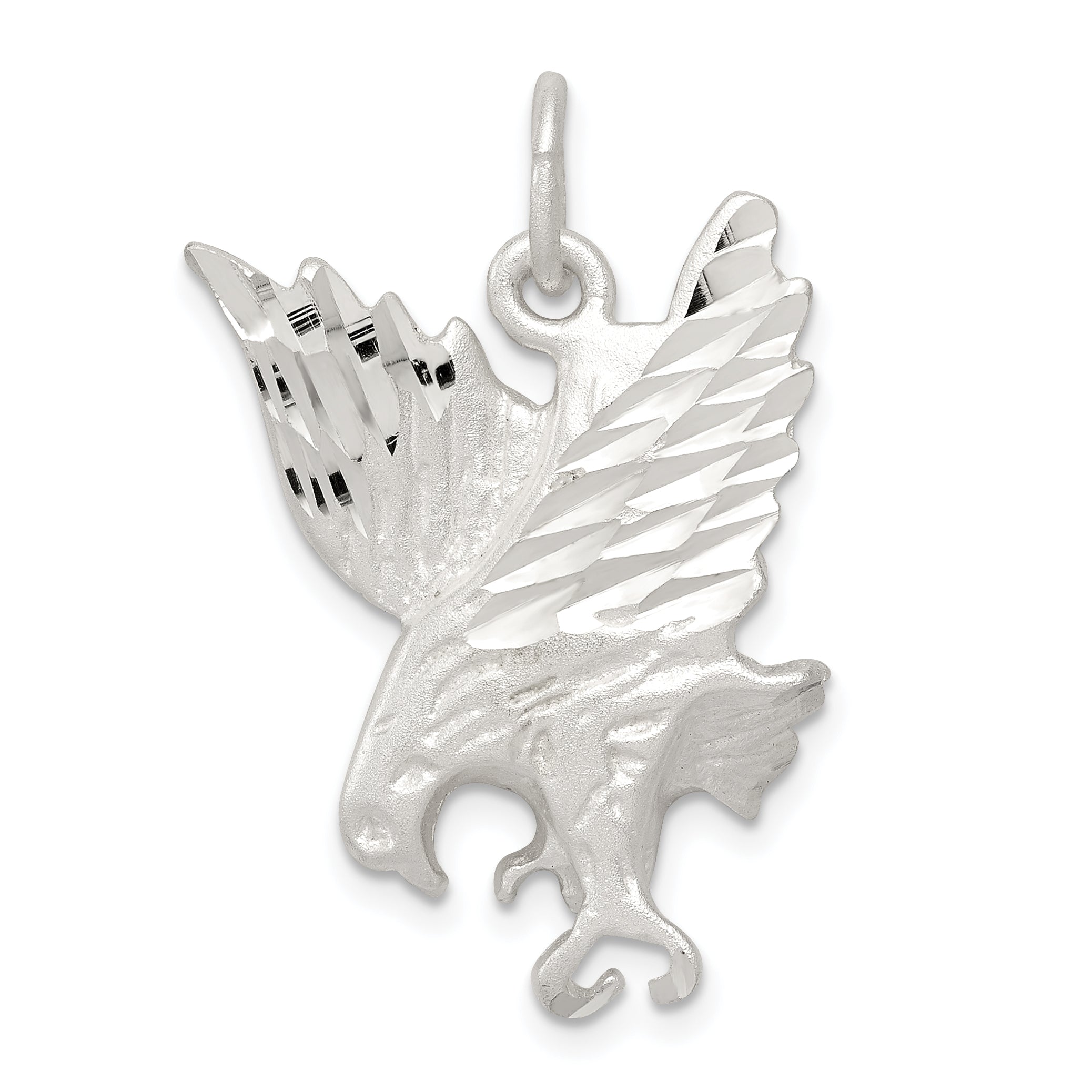 Sterling Silver Diamond Cut Eagle Charm