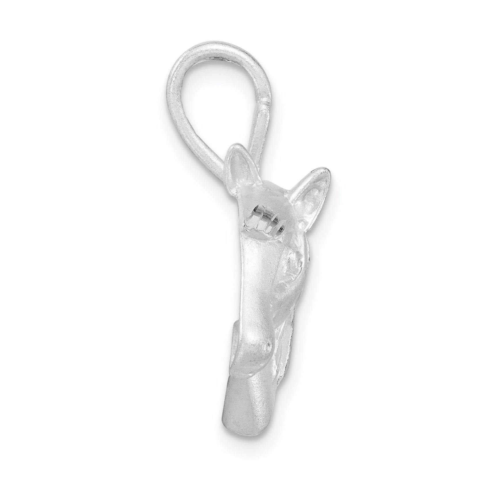 Sterling Silver Horse Head Pendant with Satin Finish Unisex Design