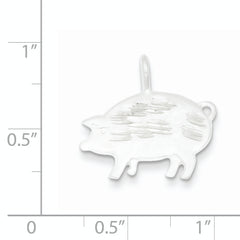 Sterling Silver Diamond Cut Pig Pendant