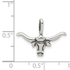 Sterling Silver Bull with Horns Pendant