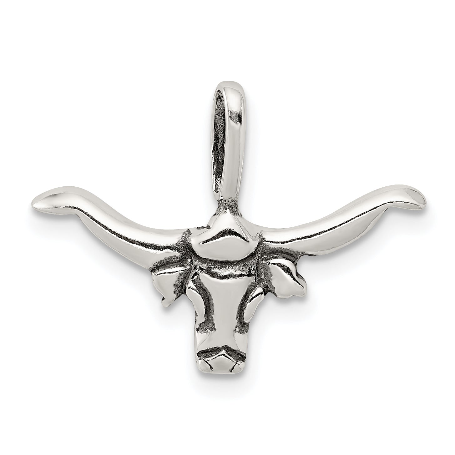 Sterling Silver Bull with Horns Pendant