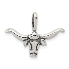 Sterling Silver Bull with Horns Pendant