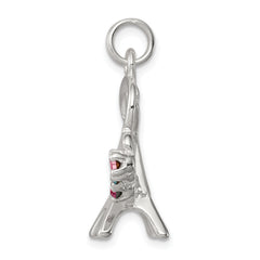 Sterling Silver 925 Paris Charm with Multi-color Crystals