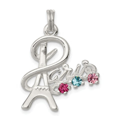 Sterling Silver Multi-color Preciosa Crystal Paris Charm