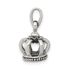 Sterling Silver Antiqued Crown Pendant