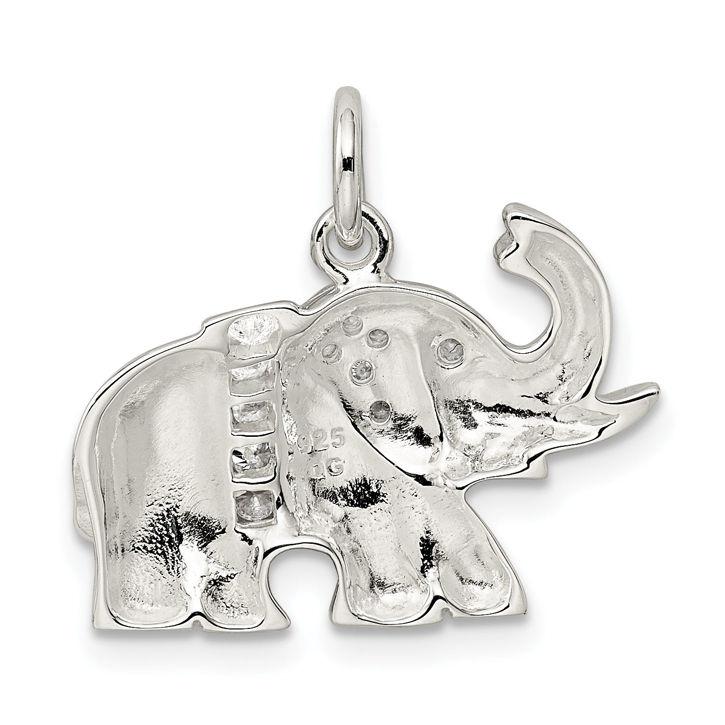 Sterling Silver CZ Elephant Charm