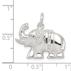 Sterling Silver CZ Elephant Charm