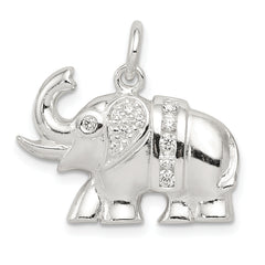 Sterling Silver CZ Elephant Charm