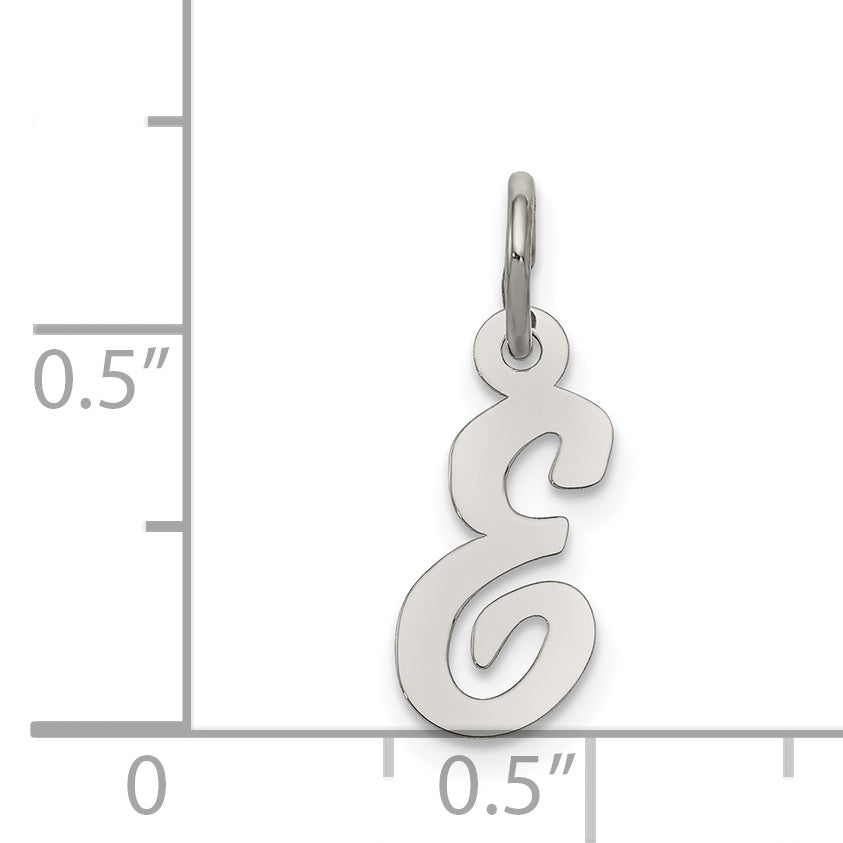 Sophia Jewelers Sterling Silver Rhodium-Plated E Initial Charm