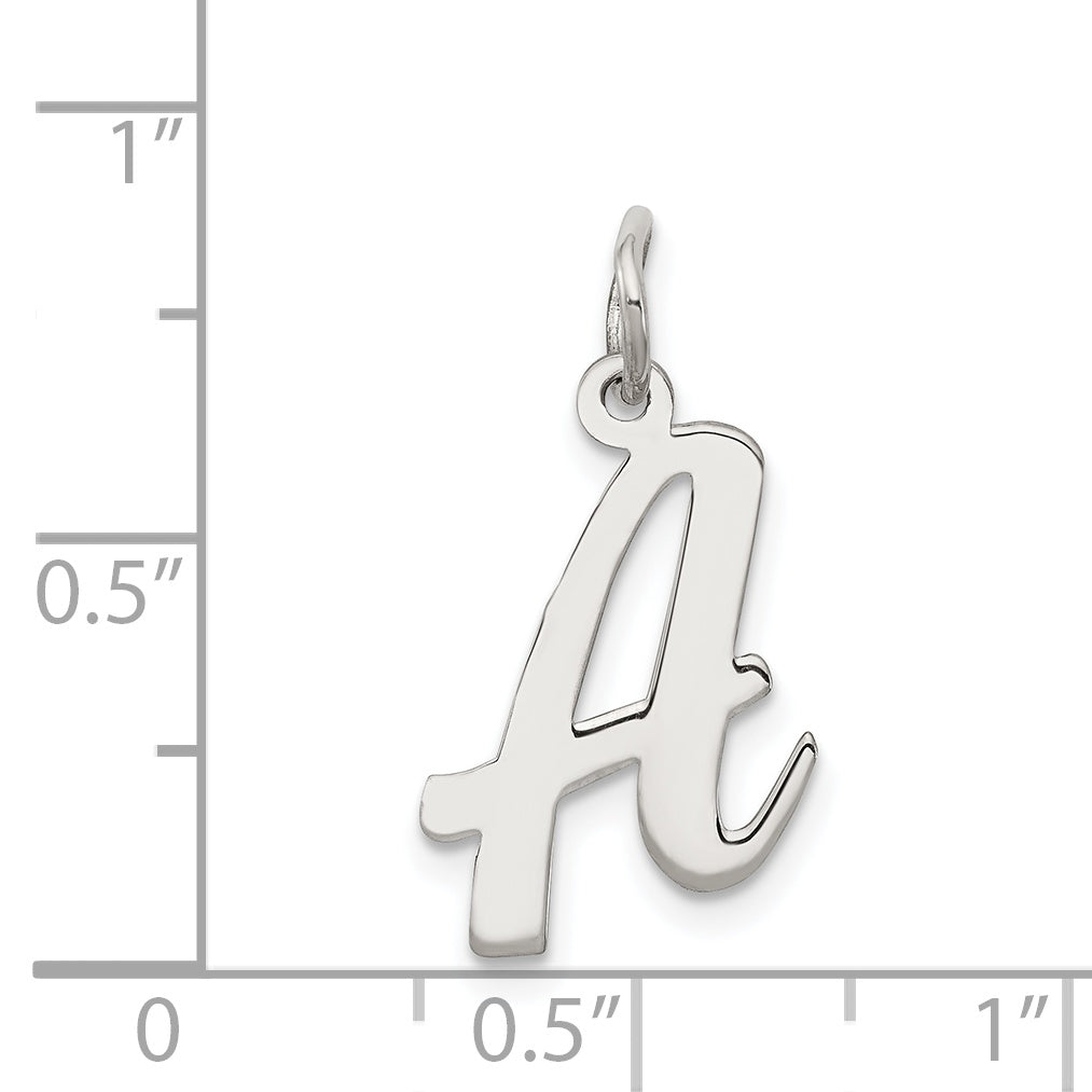 Elegant Sterling Silver 925 Initial Charm with Rhodium Plating Medium