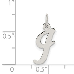 Sterling Silver 925 Script Initial Charm Rhodium-Plated Elegant Pendants