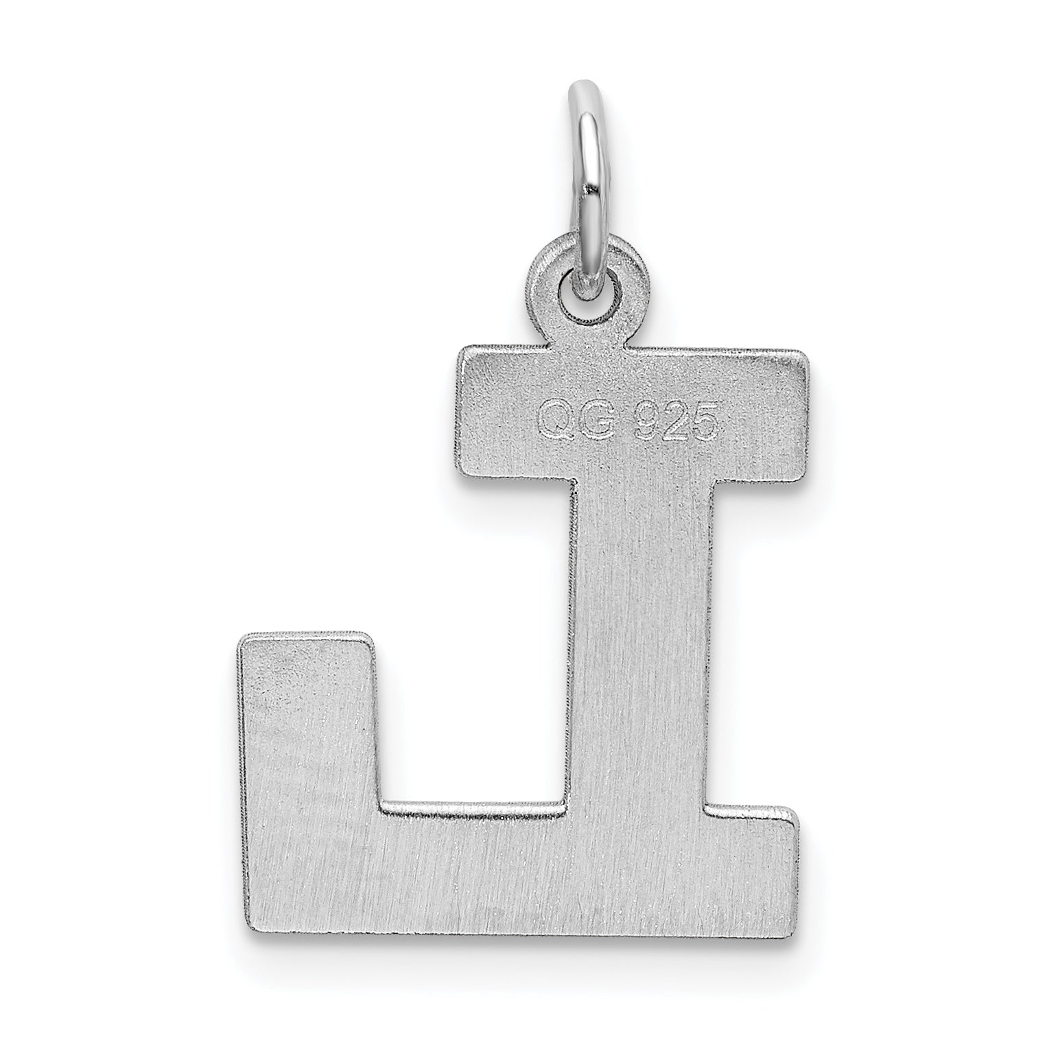 Sterling Silver 925 L Initial Charm with Rhodium Elegance