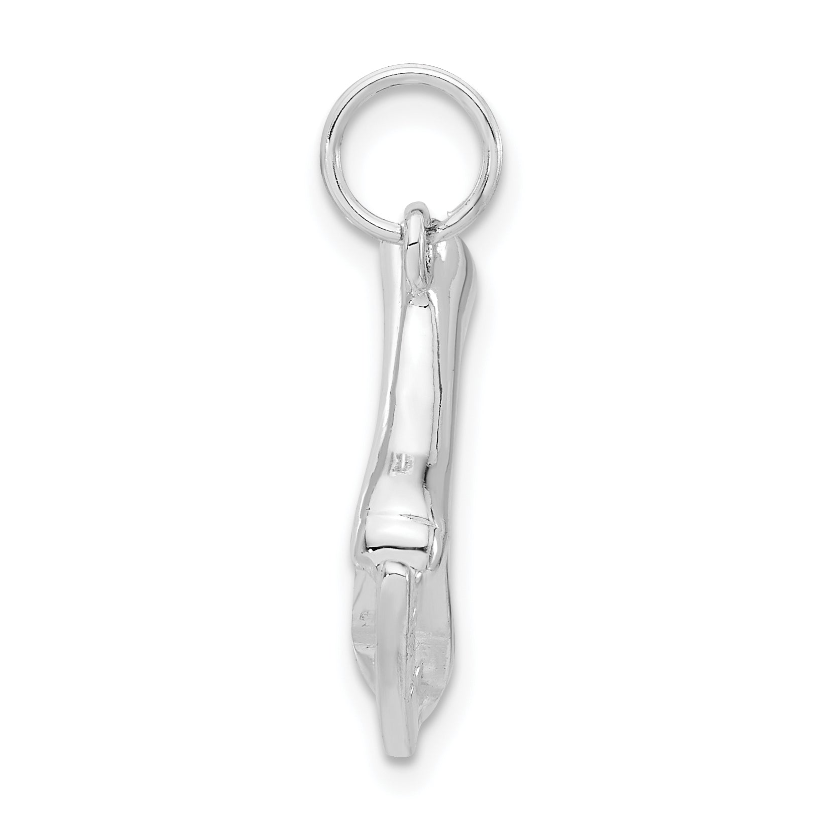 Sterling Silver 3-D Polished Ice Skate Charm