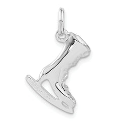 Sterling Silver 3-D Polished Ice Skate Charm