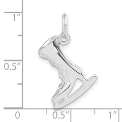 Sterling Silver 3-D Polished Ice Skate Charm