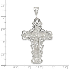 Sterling Silver Diamond-Cut Crucifix Pendant