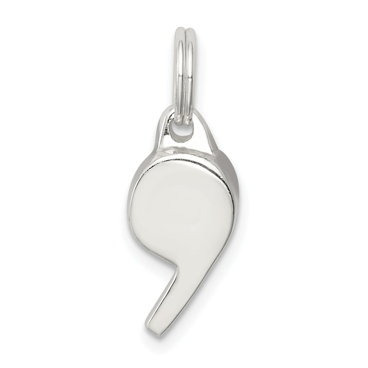 Sterling Silver Rhodium-plated Polished Whistle Charm