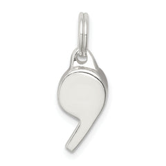 Sterling Silver Rhodium-plated Polished Whistle Charm